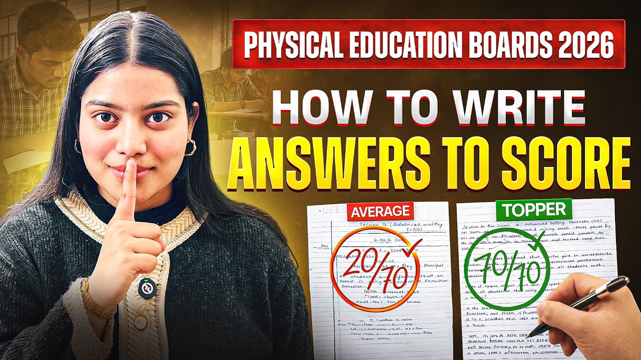 Physical Education ANSWER WRITING Tips to Score 100/100 For Boards 2026 | Class 12 PHE Board Exam 🔥