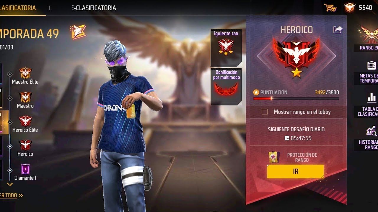 Realmente muy Cerca de Llegar a Maestro en Br Clasificatoria Free Fire Temporada 49