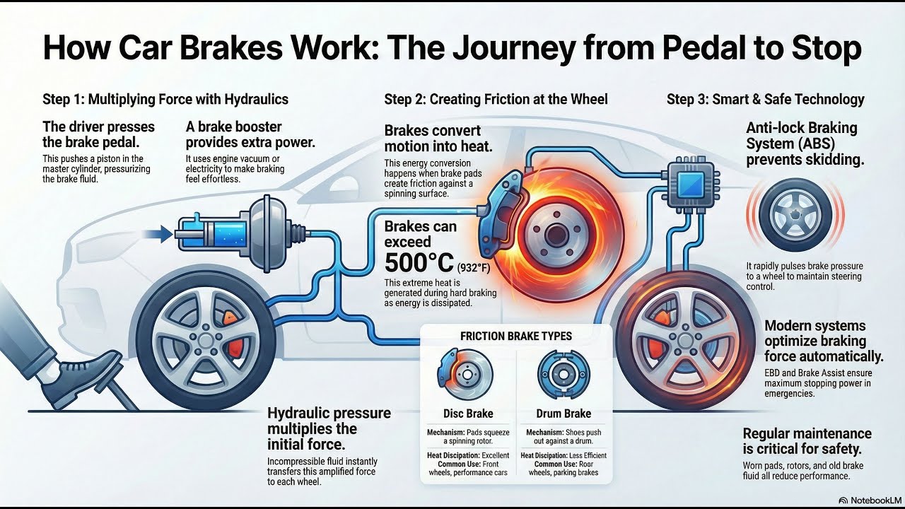 CAR'S BRAKE SYSTEM - The Unseen Force Kinetic Energy