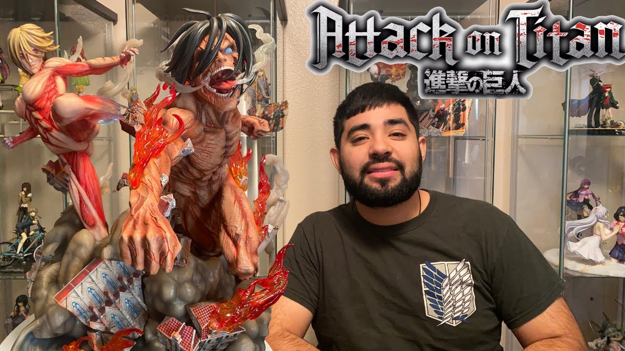 This statue is huge! First Jimei Palace statue! Opening Female Titan Vs Eren Attack on Titan Statue!