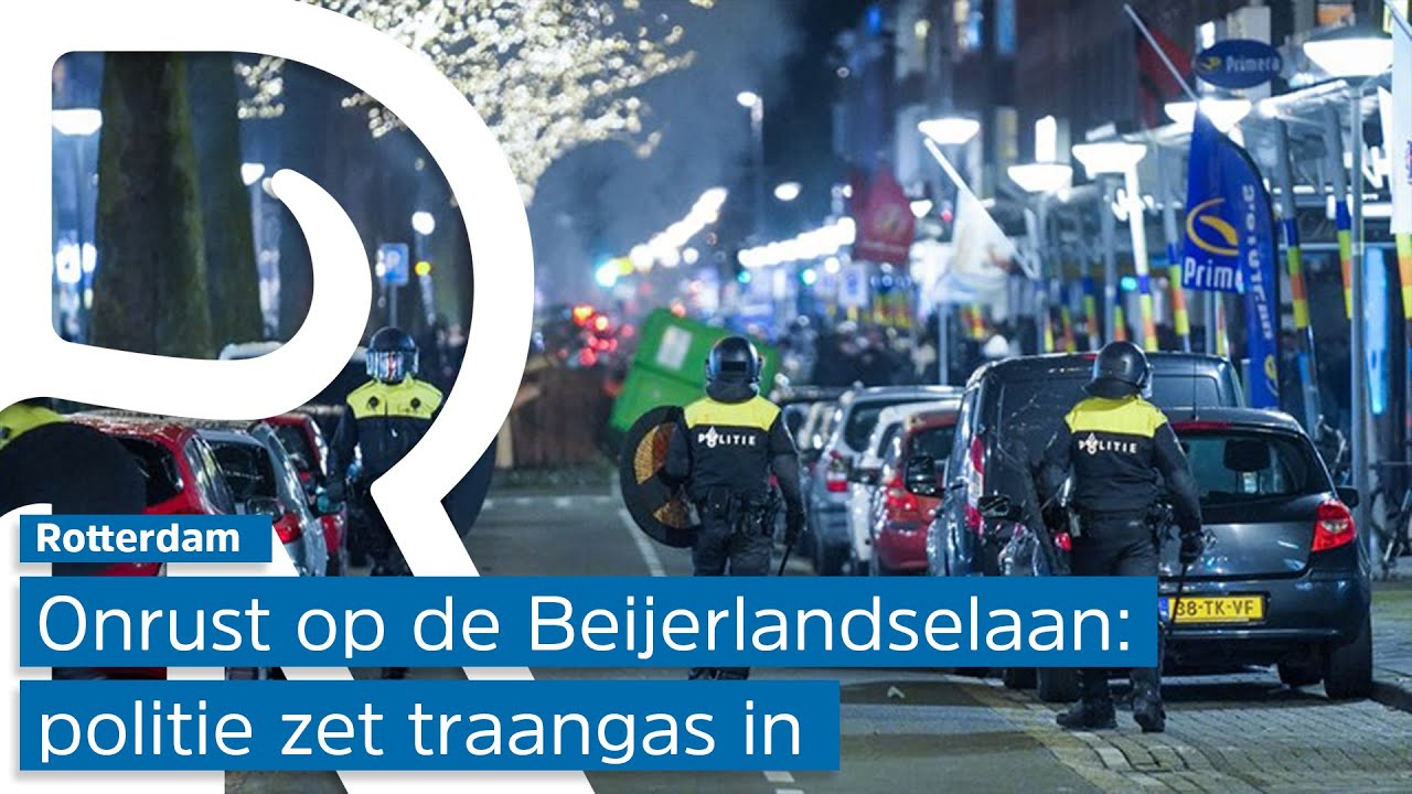 Politie zet traangas in op de Beijerlandselaan