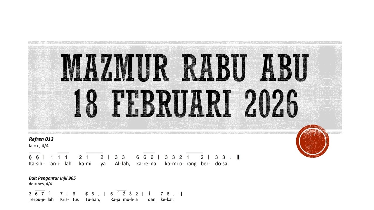 Mazmur Rabu Abu 2026 | Mazmur 18 Februari 2026