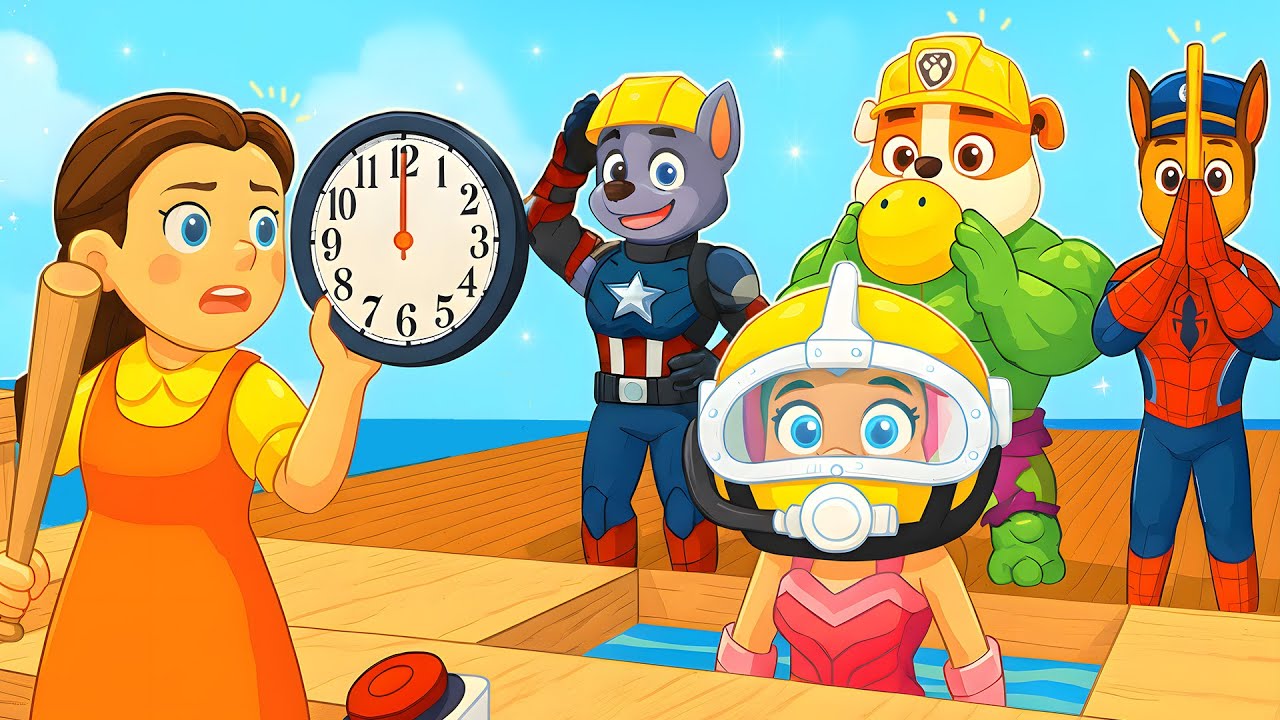 Desafío de natación al aire libre de 100 m ¿Quién es más rápido en el agua?PAw PAtrol en Español