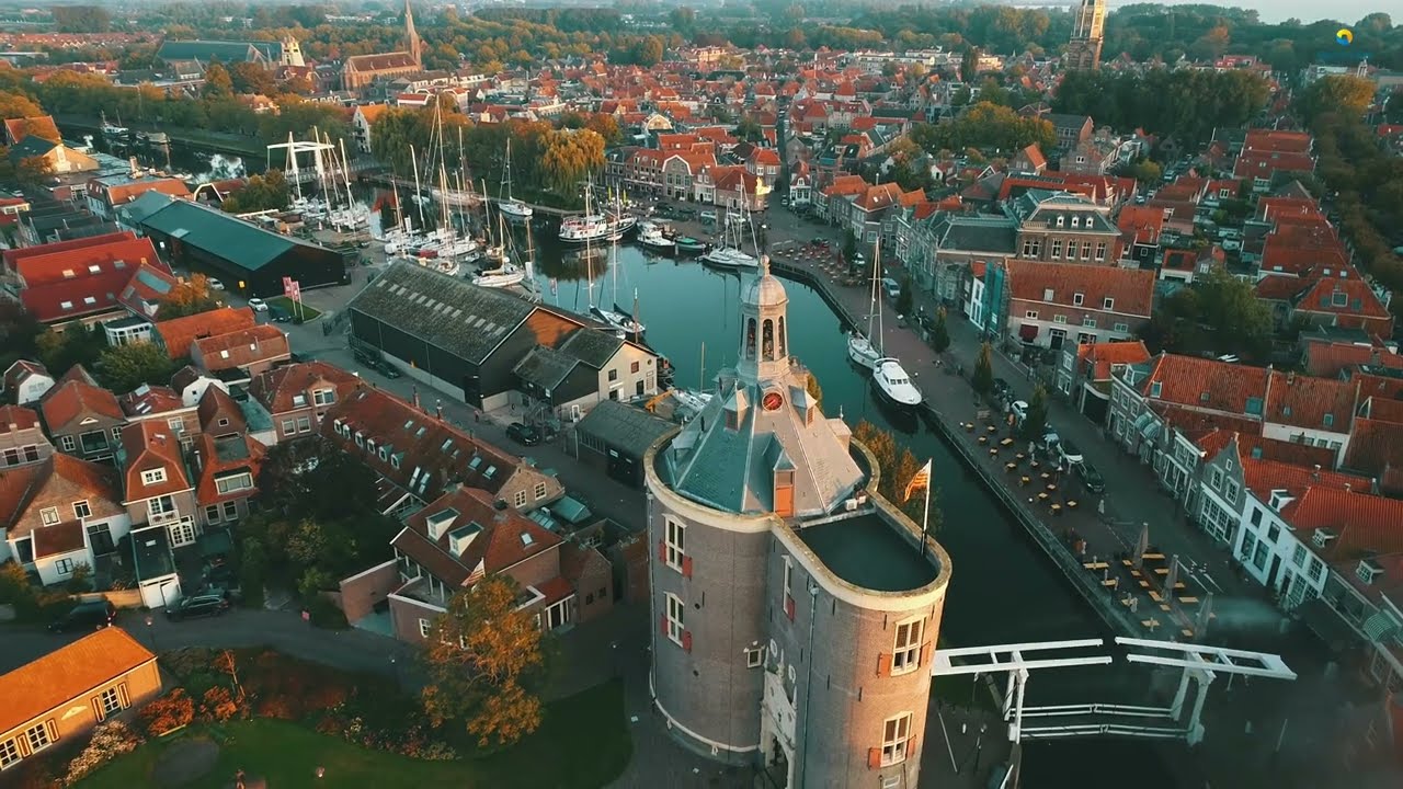 Enkhuizen The Netherlands by drone 4k