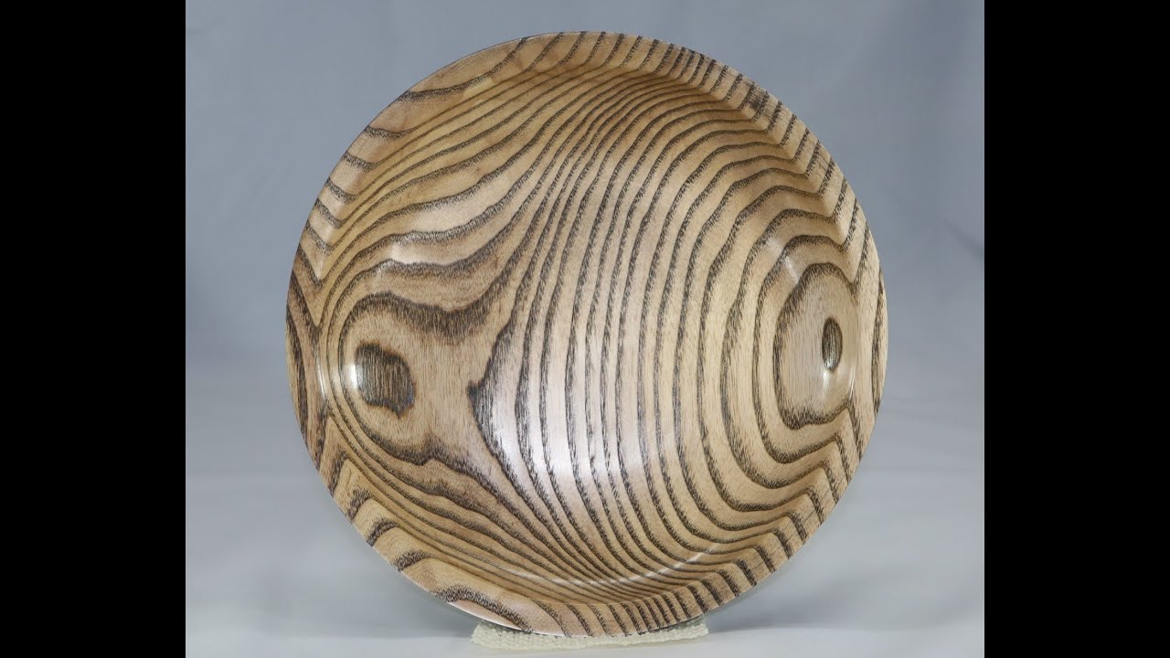 Woodturning #38   Shallow Bowl   Ebonised   Emballishing wax