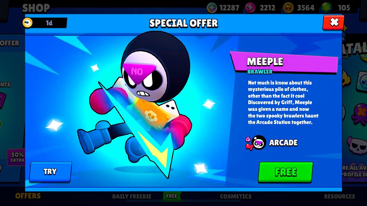 FREE MEEPLE!?😱 NEW BRAWLER and GIFTS - Brawl Stars