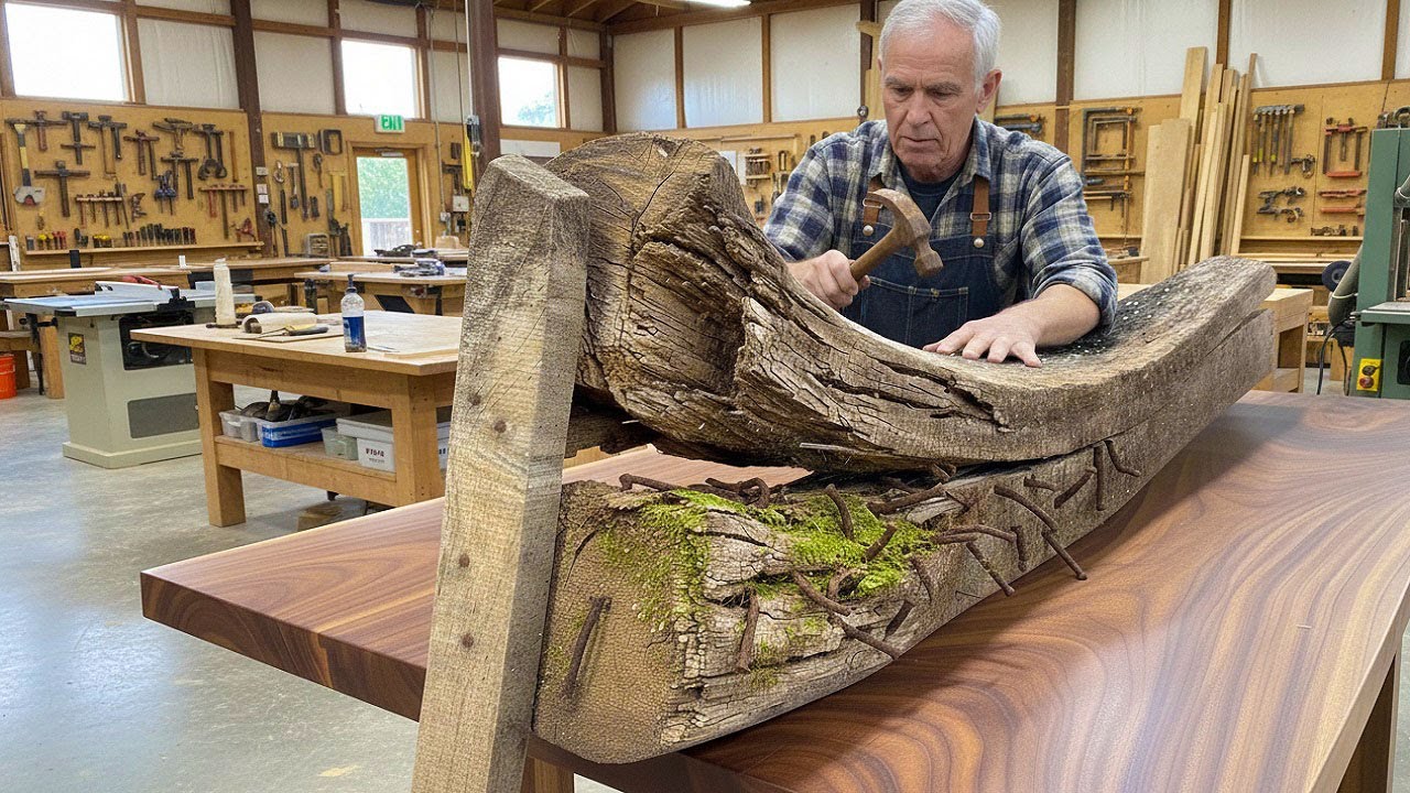 Nobody Believed This Cracked, Weathered Wood Could Become a Unique Table—Until the Carpenter Came