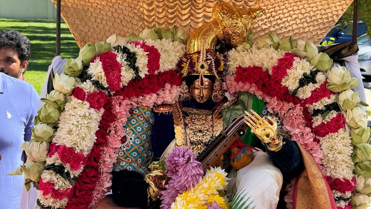 Sri Vishnu Brahmotsavam   Day 2 Saraswati Alamkaram