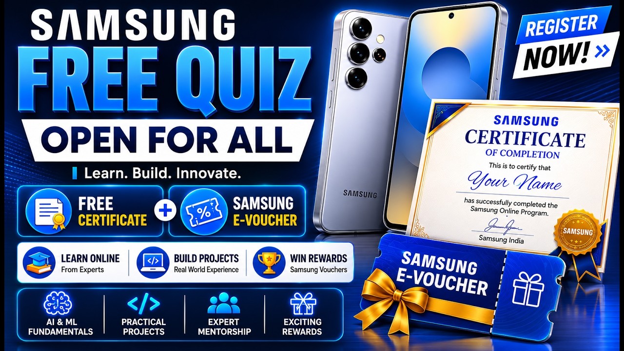🔴Samsung AI Quiz 2026 | Win Samsung E-Vouchers | Free Certificate 🚀