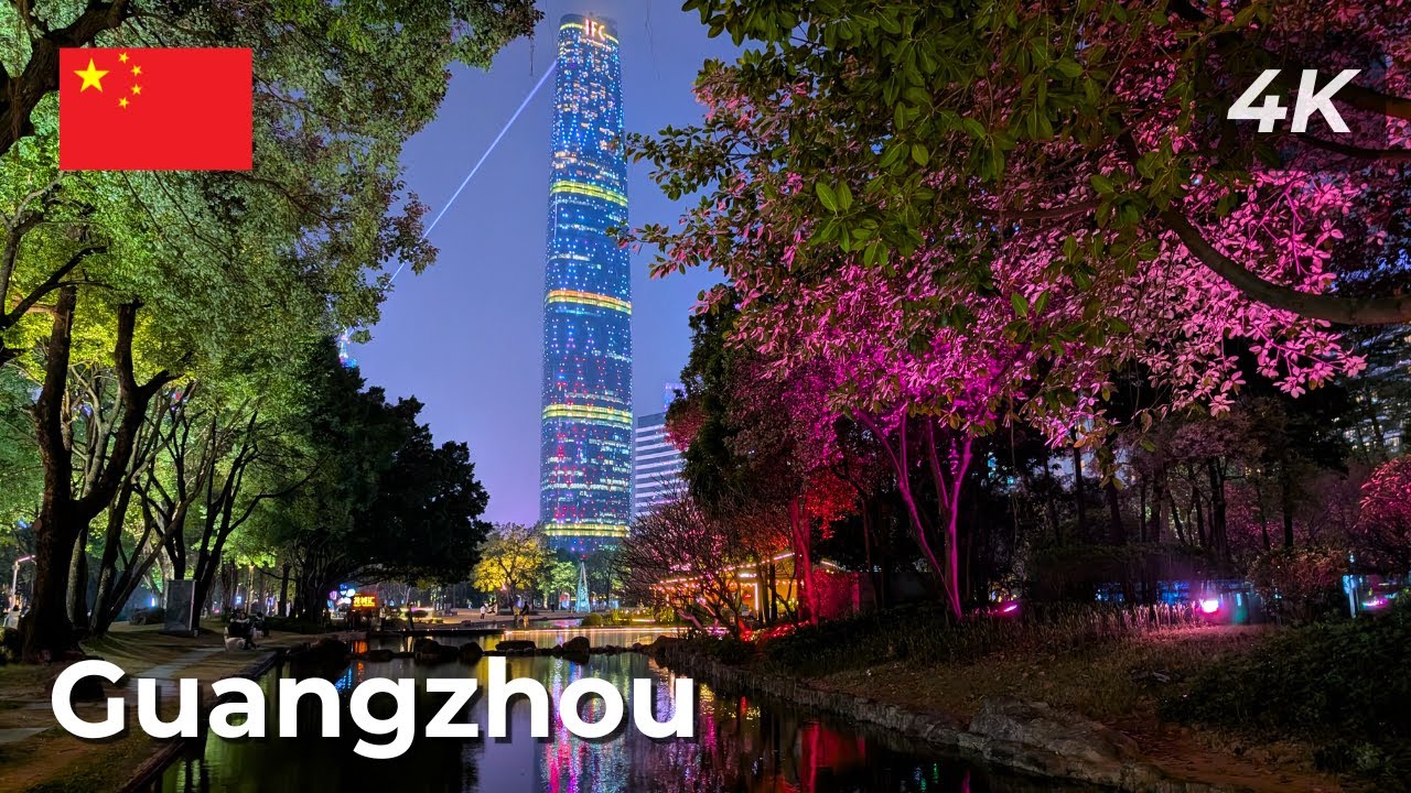Guangzhou Night Walk 🇨🇳 | Stunning Skyline & Futuristic City Lights (4K)
