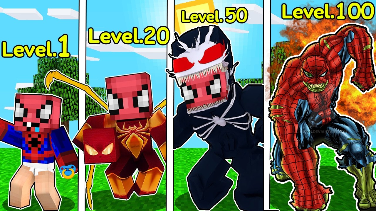 FAKİR ULTİMATE ÖRÜMCEK ADAM (SPİDERMAN) SEVİYELERİ 😱 - Minecraft