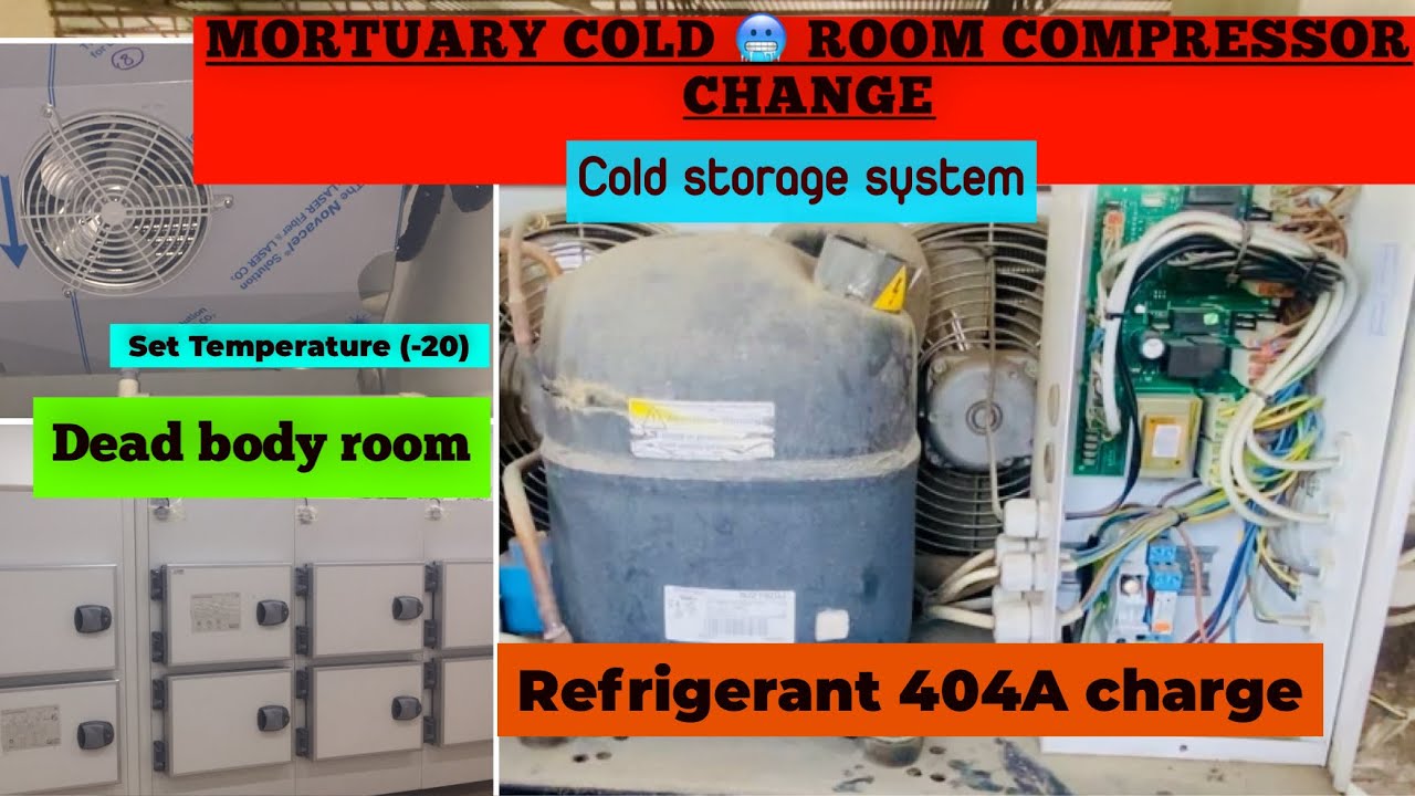 How to mortuary compressor installation ￼|| cold storage compressor change || refrigerant404A charge