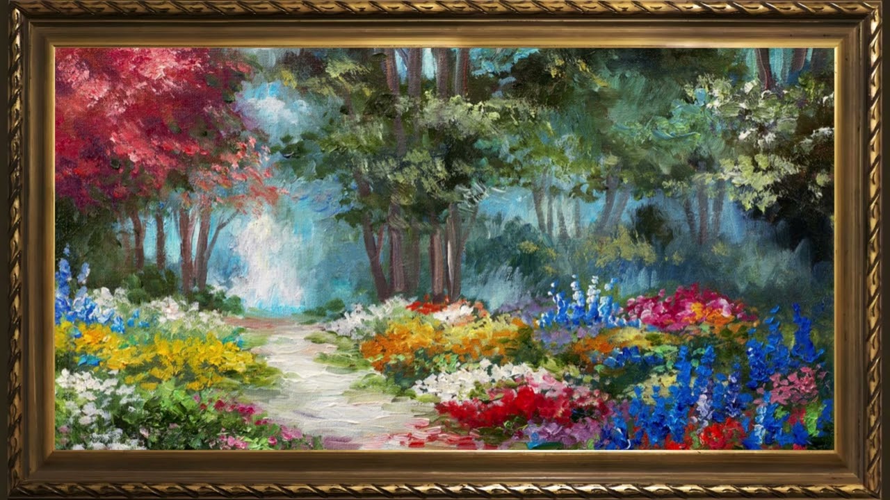 VIBRANT BLOOMS | FRAMED TV ART WALLPAPER SCREENSAVER BACKGROUND | 2 HRS