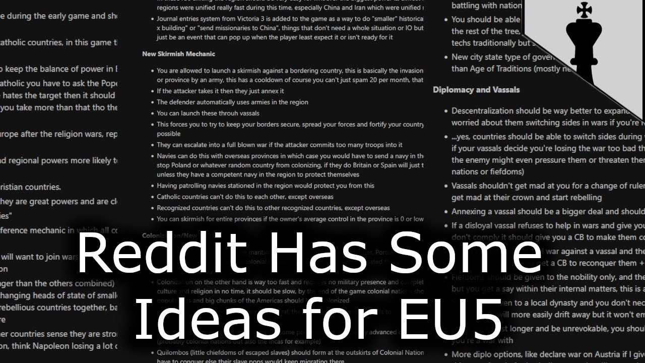 Анализ предложений пользователей Reddit по EU5