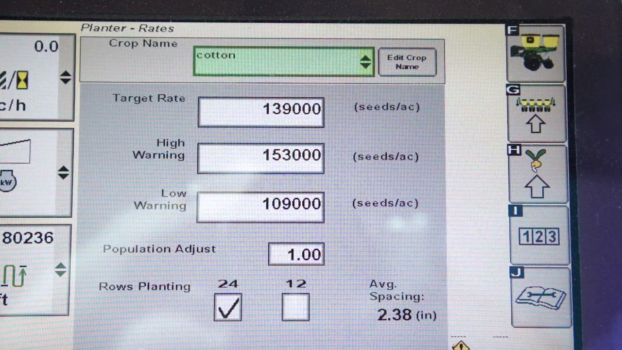 Crop Setup of SeedStar XP on 1800 ComCenter