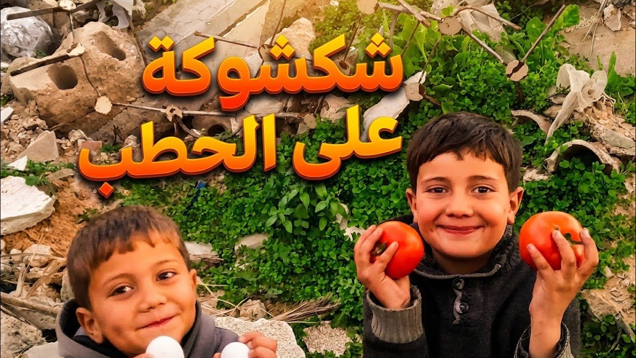 تحضير شكشوكة فلسطينية على الحطب من غزة (طعم لا يوصف)