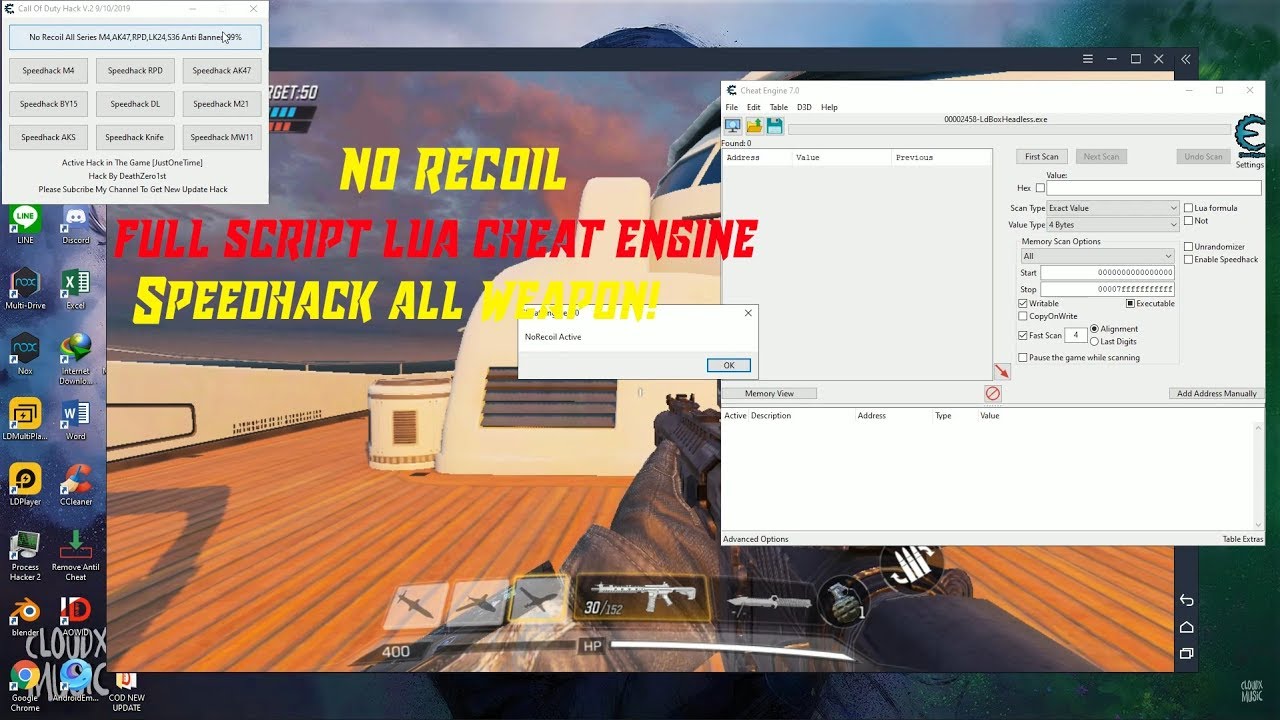 Call of Duty Mobile PC Gameloop NO RECOIL , SPEED HACK NEW !!!! 🔥 10.10.2019 ✔️ 🔥FULL CE SCRIPT🔥