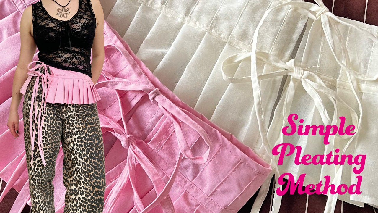 pleated skirt belt sewing tutorial 🎀 easy sewing project