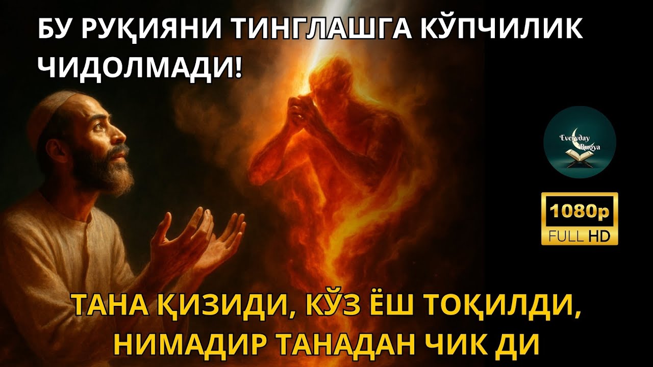 РУҚИЯ – ОХИРИГАЧА ТИНГЛАНГ! УШБУ РУҚИЯ СИҲРНИ ЙЎҚ ҚИЛАДИ ВА ТАНАДАГИ ЖИНЛАРНИ ЁҚИБ ЮБОРАДИ!