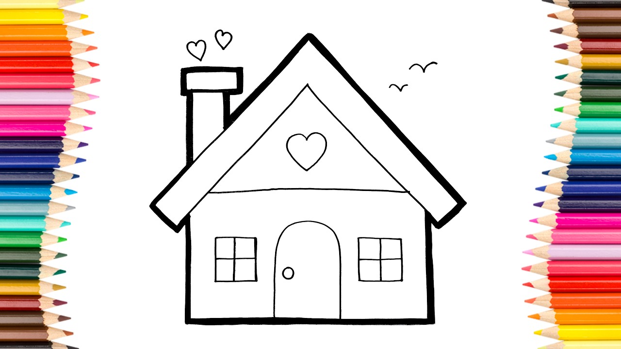 Set of Houses. Lets Draw a House For Kids.