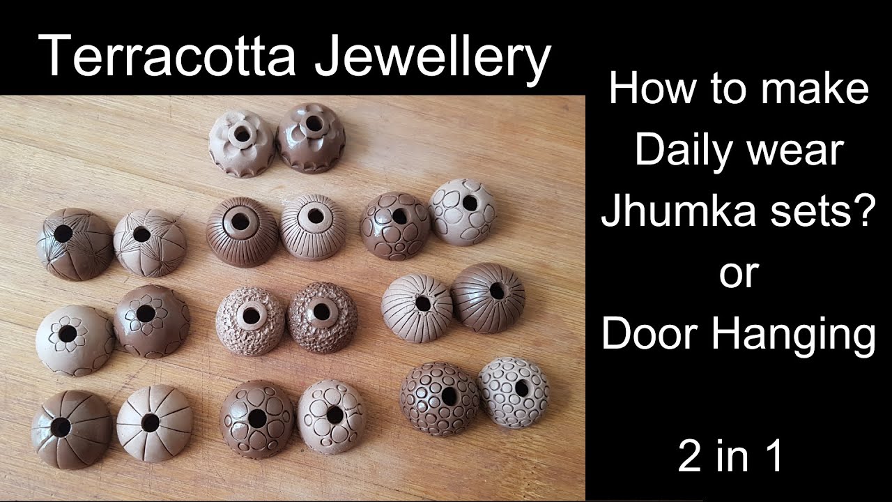 How to make terracotta Jhumka? How to make door hanging - Home Decor | #jhumka #terracottajewellery