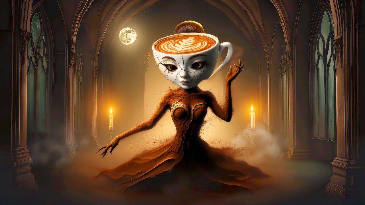 The Midnight Waltz of Cappuccina  | Dark Gothic Poem &bull; AI Halloween Tale
