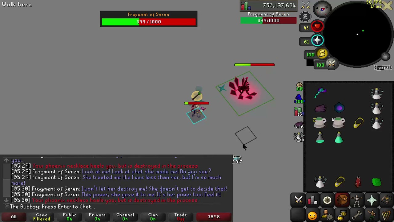 How to do the Sub 4 minute Fragment of Seren Kill. (don't eat food)