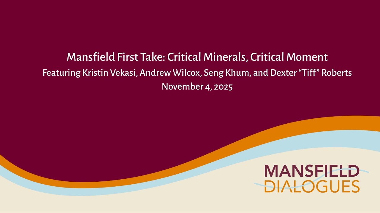 Mansfield First Take: Critical Minerals, Critical Moment