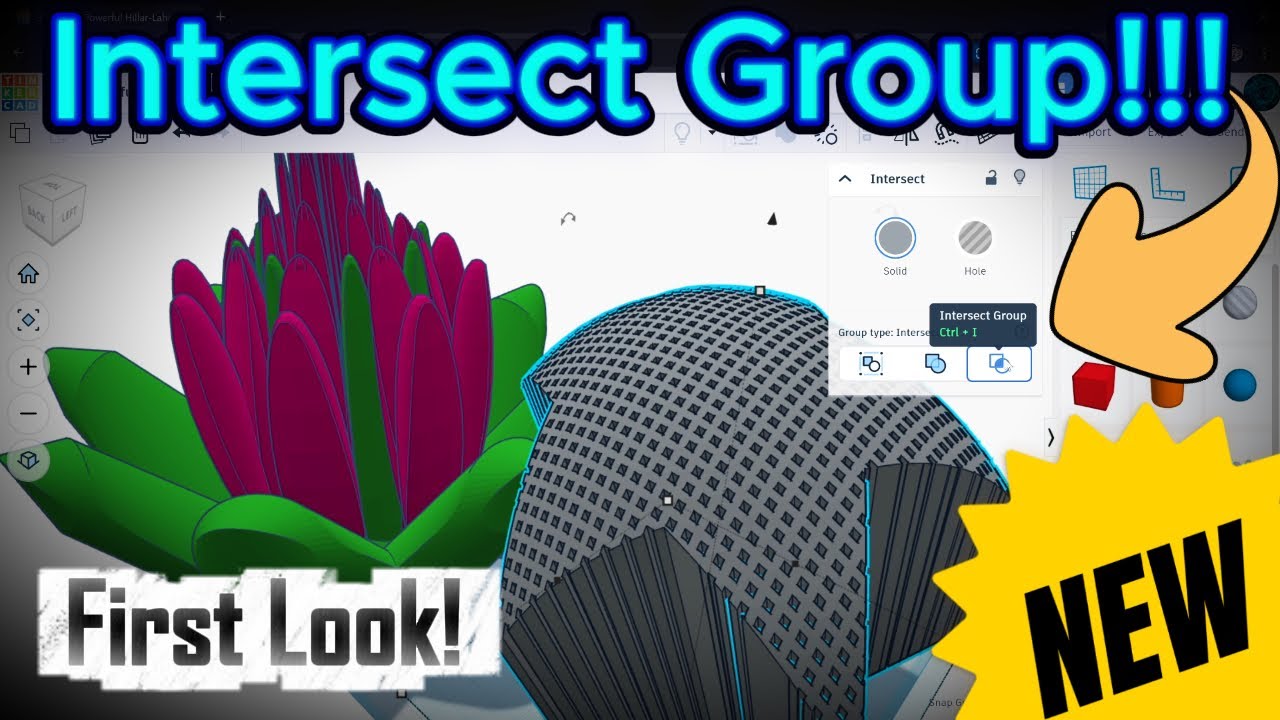 Первый взгляд на инструмент INTERSECT GROUP от Tinkercad (НОВЫЙ)!!! Ура!