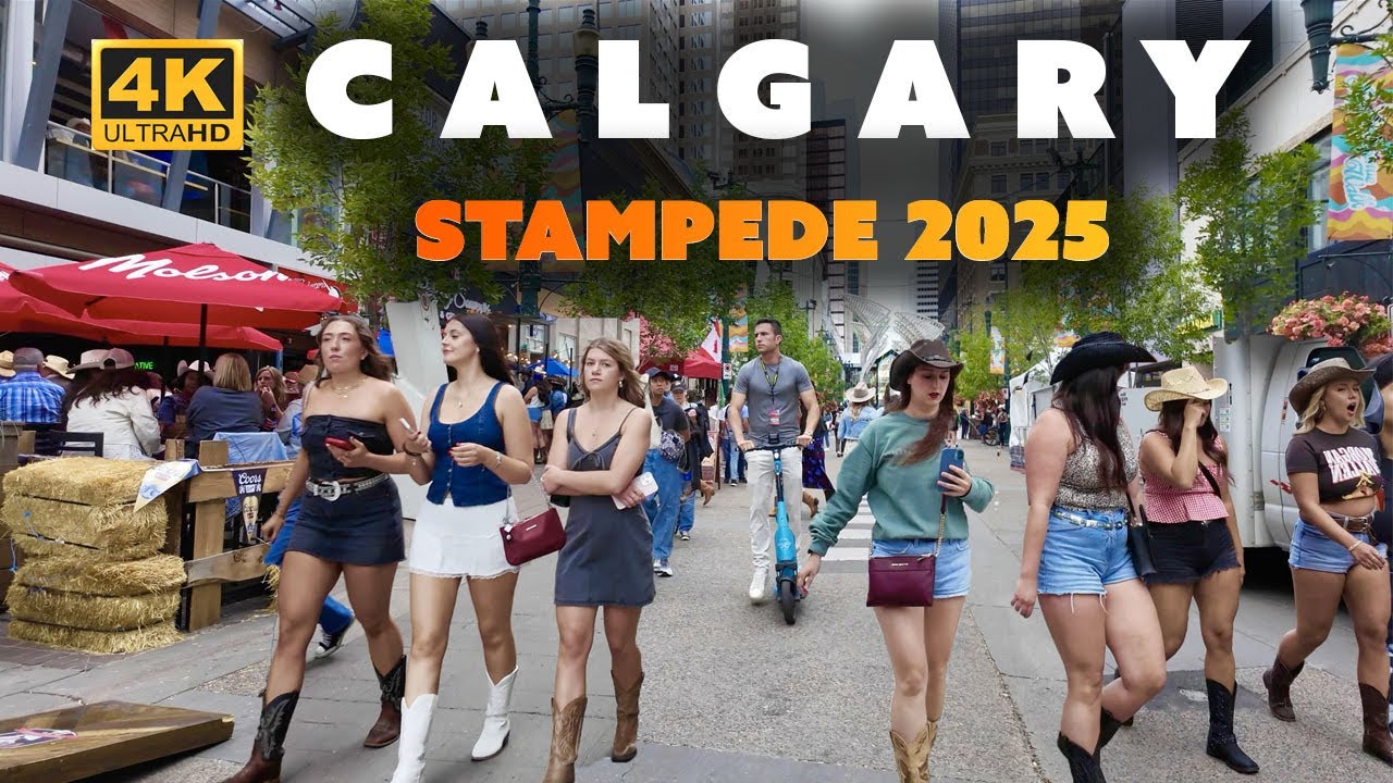【4K】Calgary Stampede 2025 Opening Day Vibes | 4k Walking Tour Stephen Ave #stampede2025 #stampede