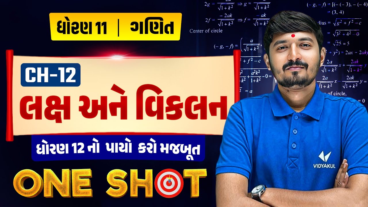 Std 11 Maths Ch 12 | લક્ષ અને વિકલન One Shot 🔥 | All Concepts + IMP Sums | Chirag Sir