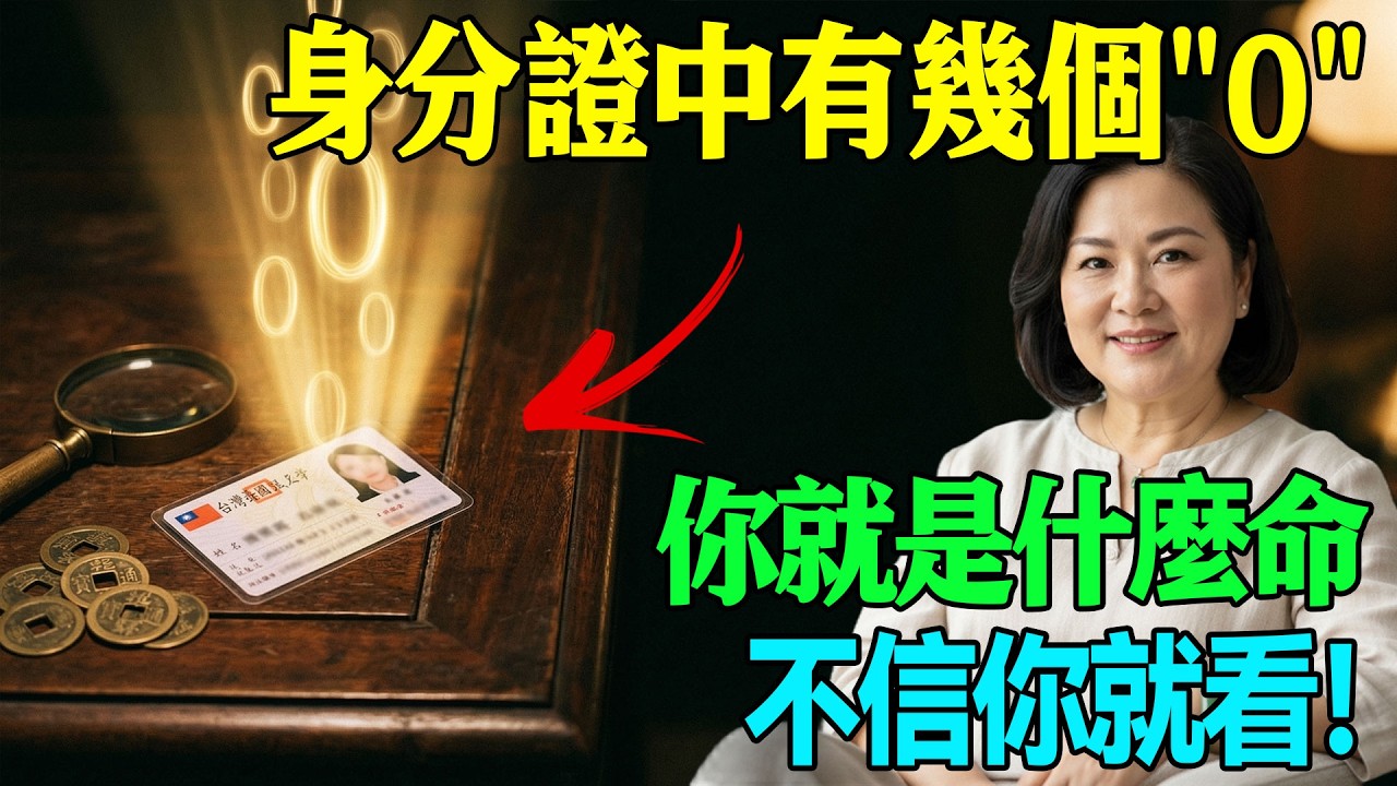 赶快拿出身份证看一眼！身份證中有幾個「0」，你就是什麼命！富貴命、上等命、勞碌命，一看就知道！