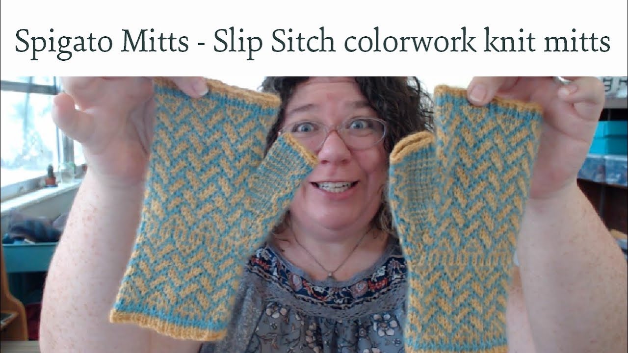 Spigato Mitts New Slip Stitch Colorwork Fingerless Knitting Pattern