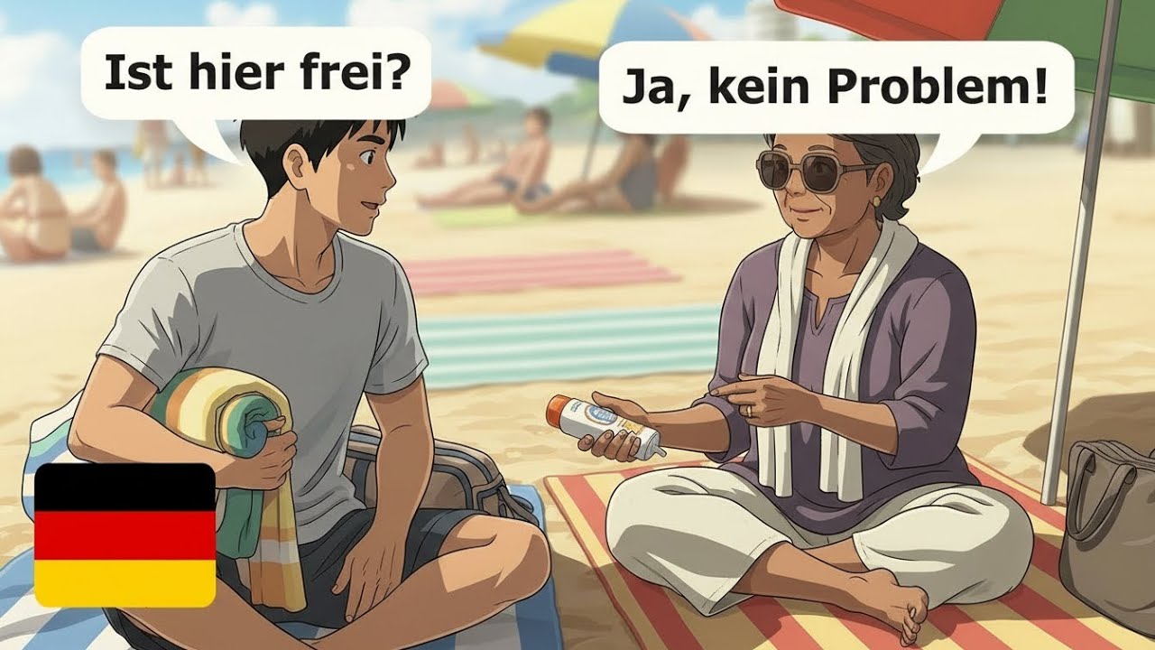 6 Beach Conversations in German | Easy Dialogues For Beginners (A1-A2)