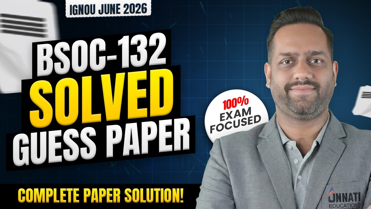 BSOC 132 Guess Paper 2026 | IGNOU BSOC 132 Sociology of India Solved Important Questions