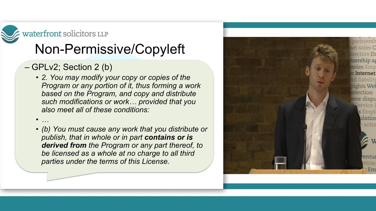 Waterfront Solicitors' guide to free and open source software and the law