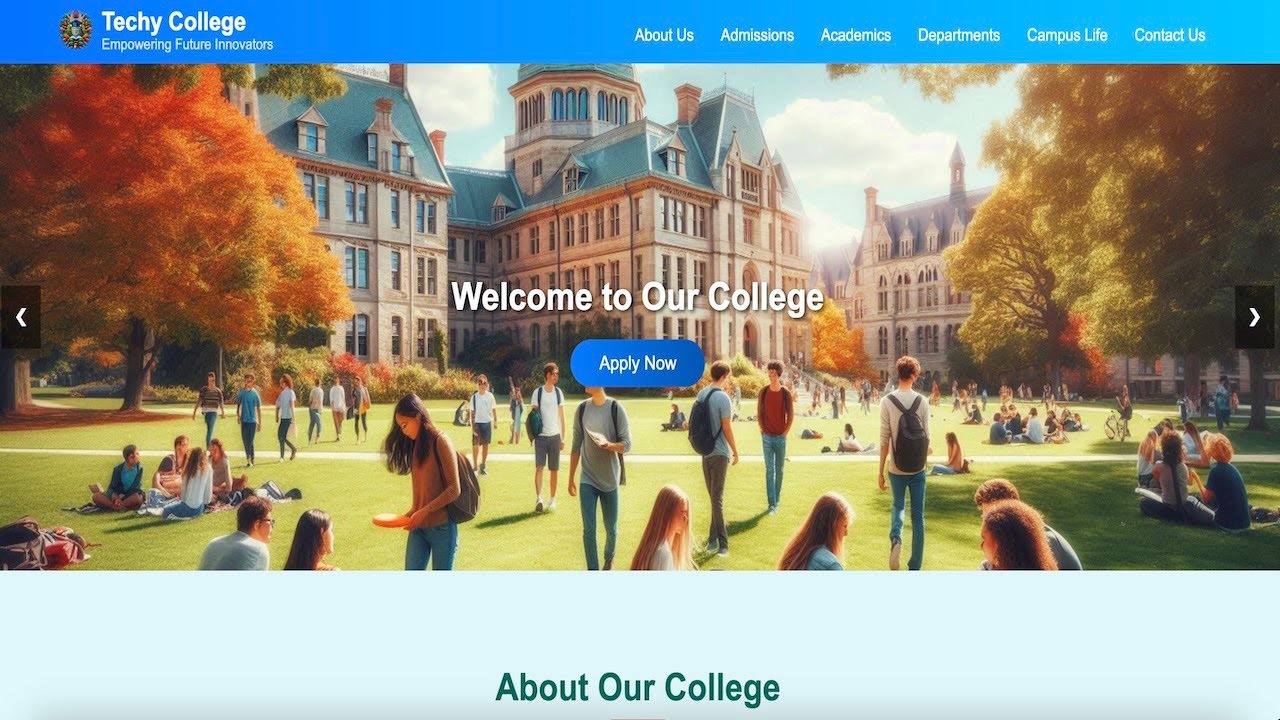 College Website Using HTML, CSS | Complete Website Design Tutorial From Scratch In Hindi