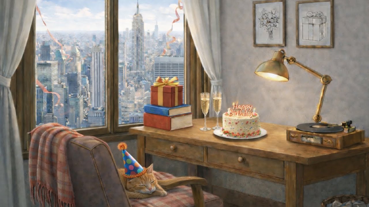 Cozy Birthday Ambience + Jazz | Warm Celebration Music  | Relaxing Background Celebration for TV