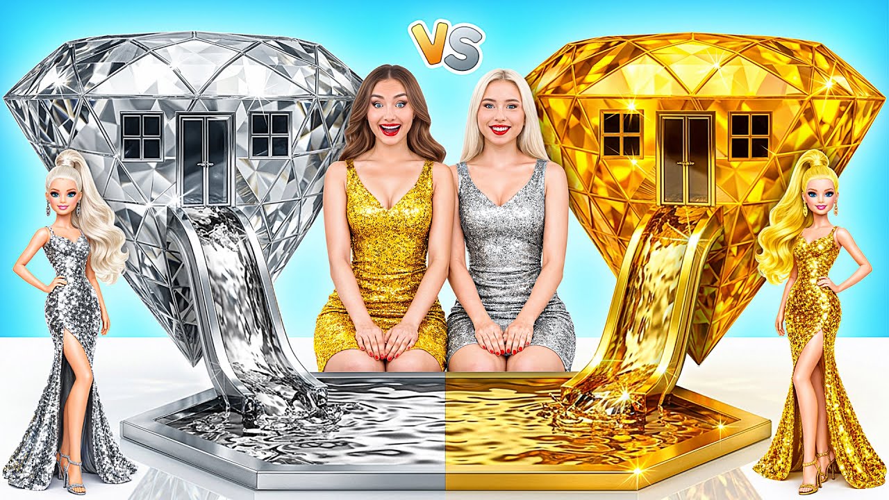 Строим Удивительный Кукольный Домик Золотой vs Серебряный Челлендж | Креативные Лайфхаки Для Декора