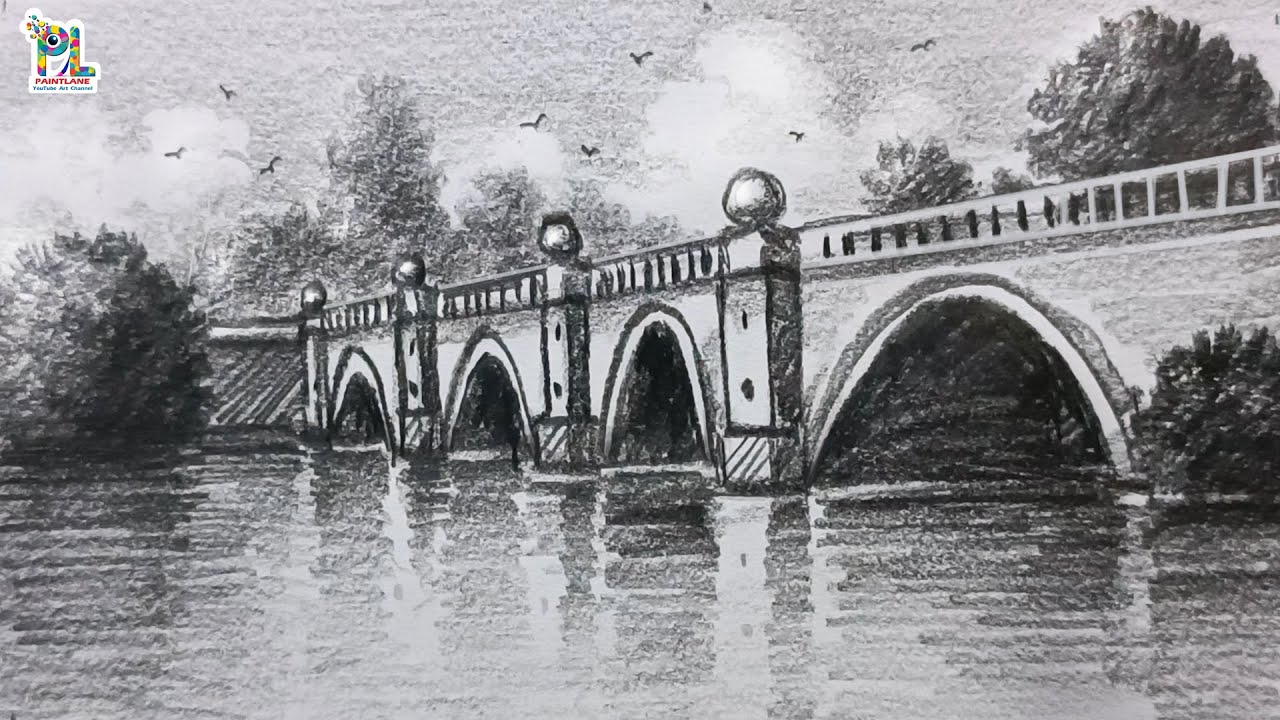 Rough and Scribble A Bridge Art with Pencil sketch and shading | Easy Art