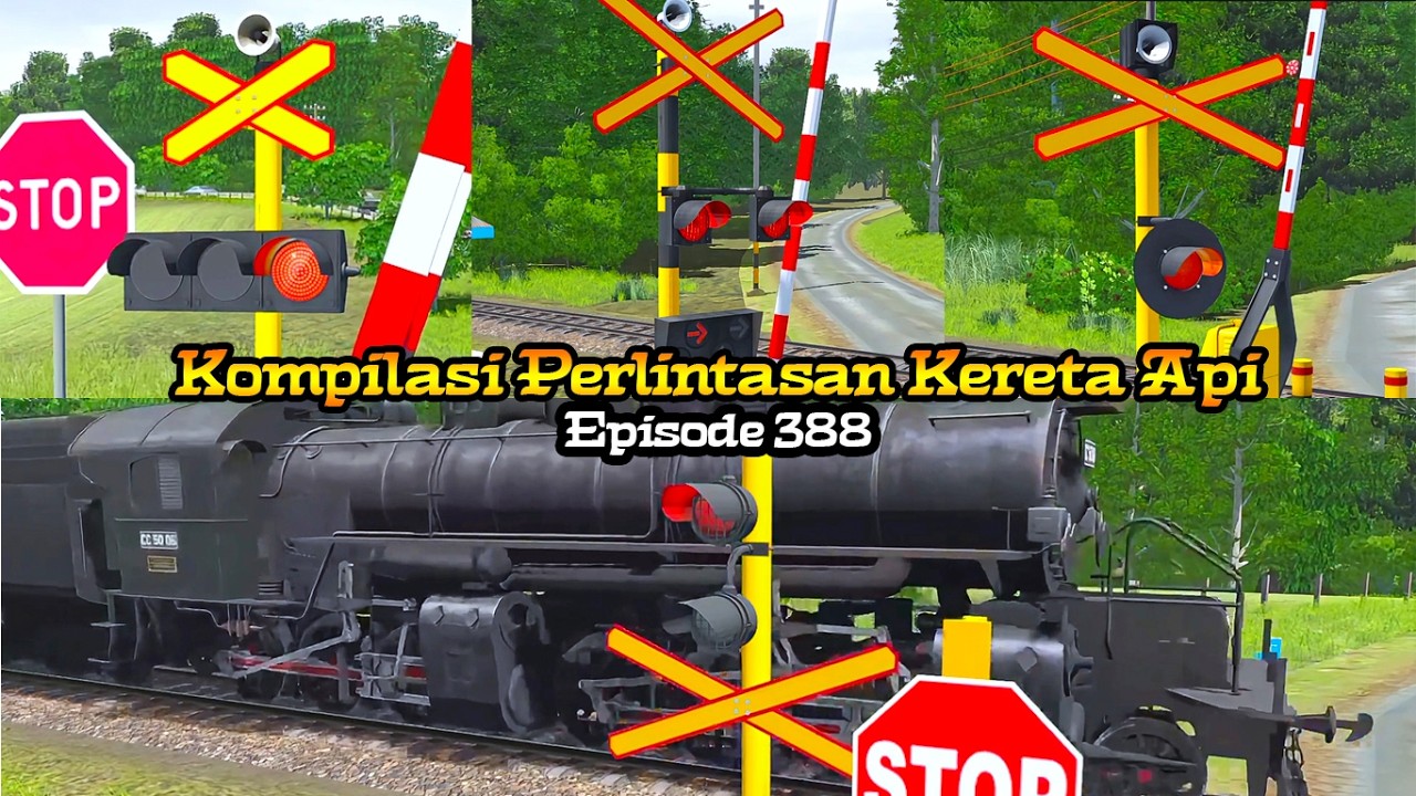Percobaan Perlintasan Otomatis - Lokomotif Uap || Kompilasi Perlintasan Kereta Api Episode 388 🚦