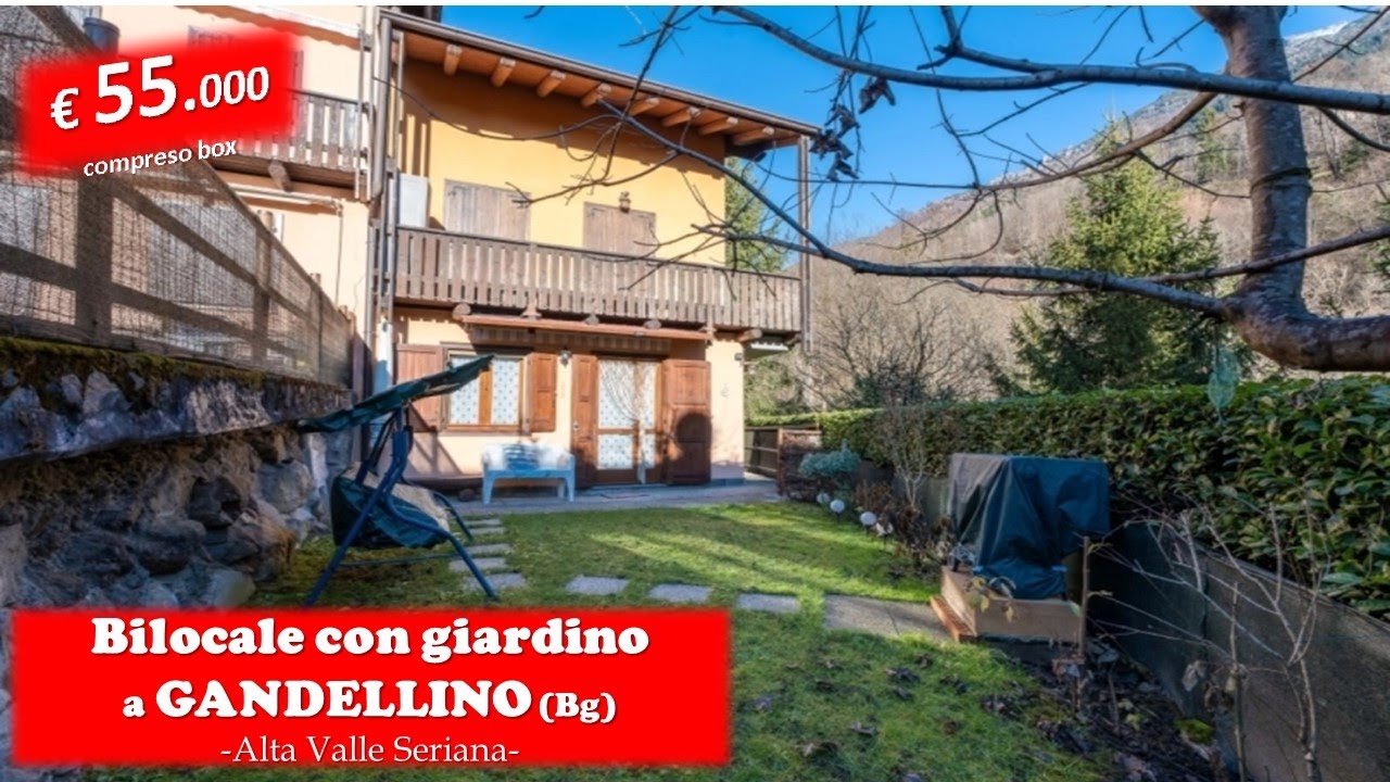 NON PIÙ DISPONIBILE: ALTA VALLE SERIANA - GANDELLINO (BG), bilocale arredato con giardino e box