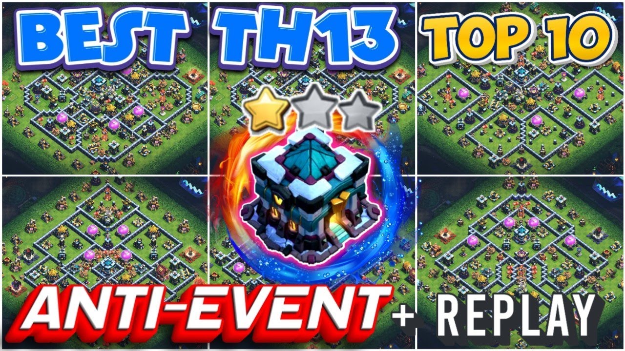 TOP-10 TH13 HYBRID BASE WITH LINK+REPLAY || TH13 HYBRID SAVE YOUR LOOT AND TROPHIES ||TH13 BASE 2025