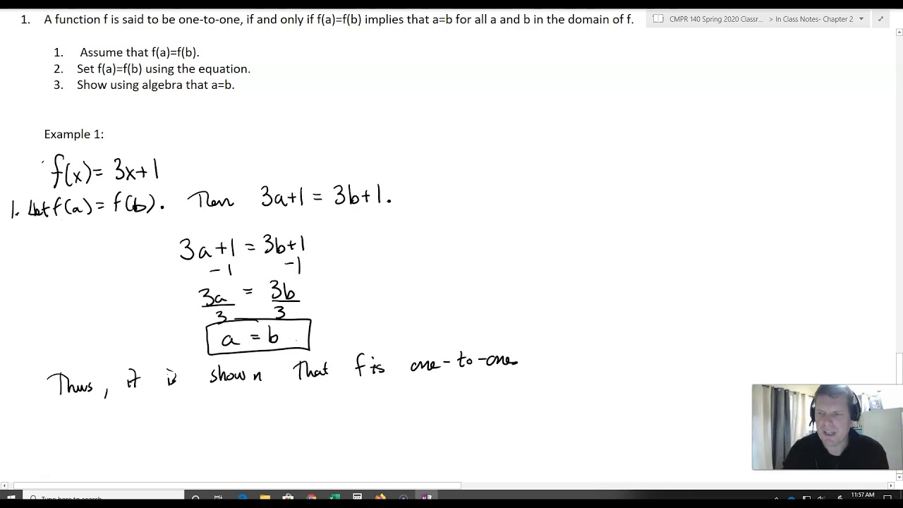 Proving a function is one-to-one-Discrete Math