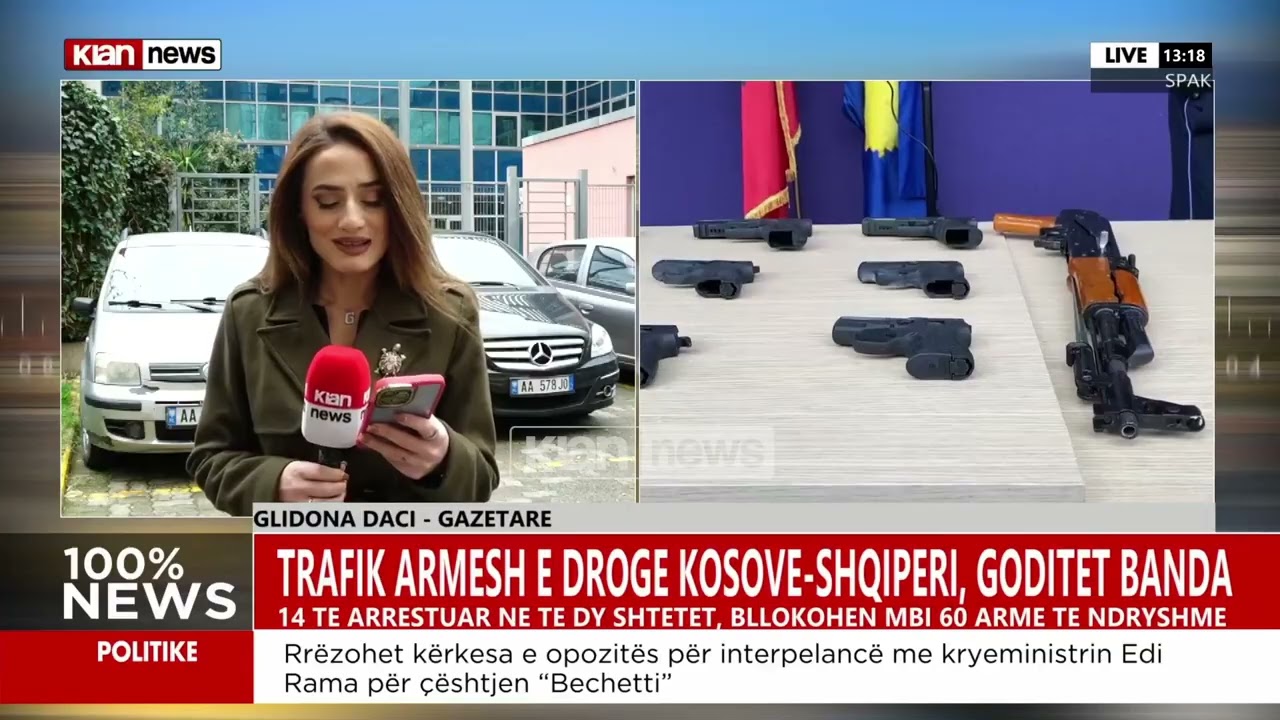 Klan News - Trafik armësh e droge Kosovë-Shqipëri, goditet banda, raporton gazetarja Glidona Daci