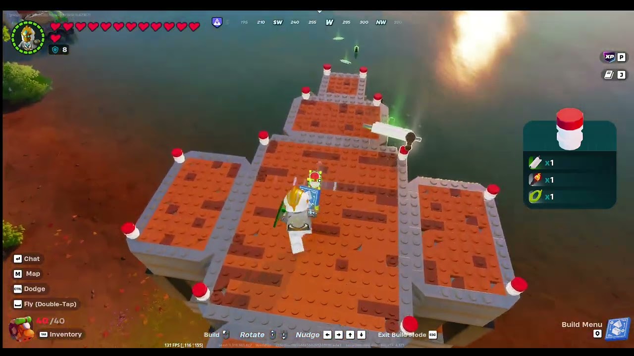 how to build a submarine in Lego Fortnite