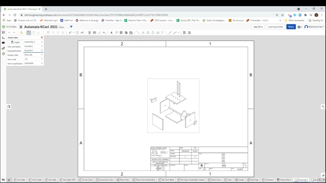 OnShape Automata   Exploded View Drawing