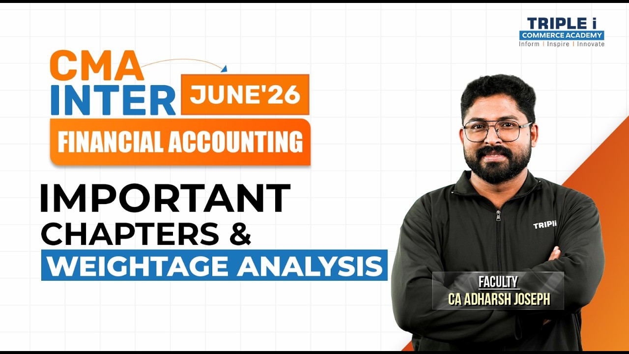 CMA Inter June'26 | Financial Accounting | Important Chapters & Weightage Analysis|CA Adharsh Joseph