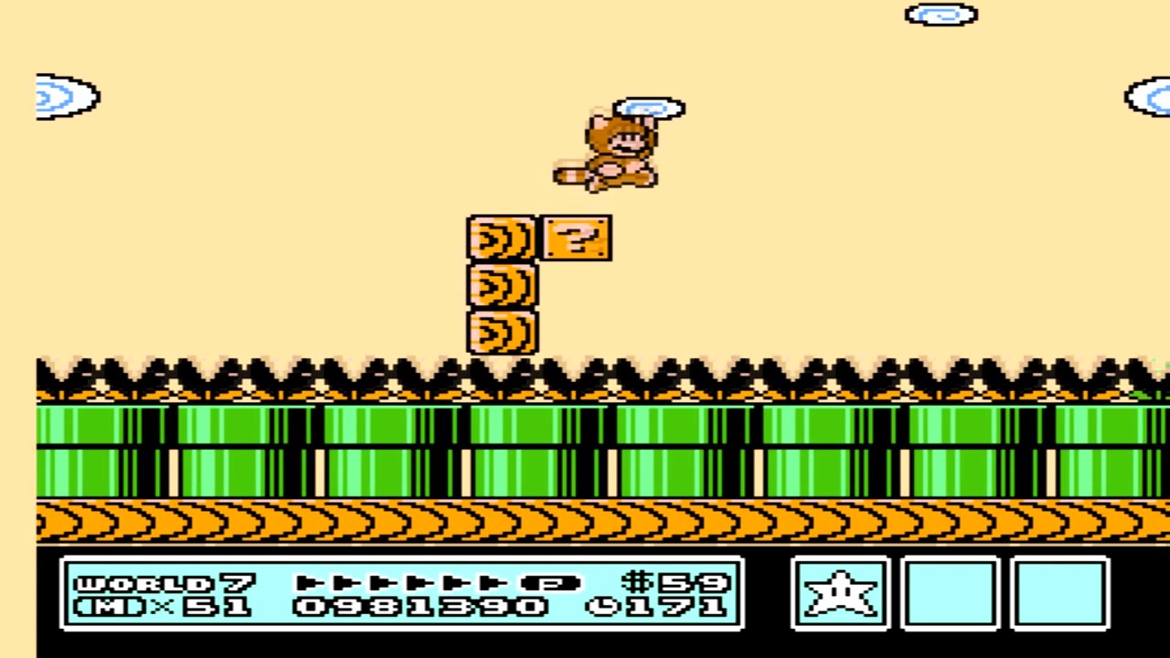Super Mario Bros 3 (NES) Level 7-7