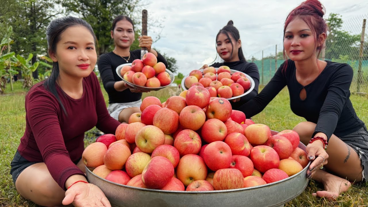 How to cook apple cake in my countryside - Amazing cooking